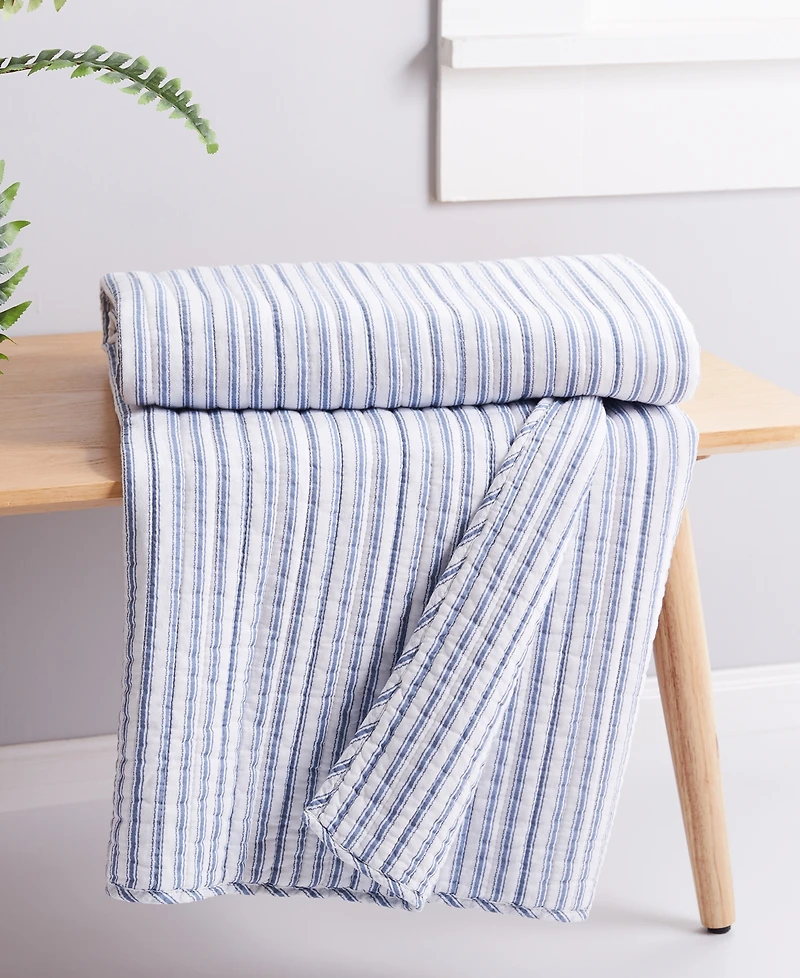 Levtex Tobago Stripe Reversible Quilted Throw, 50" x 60"
