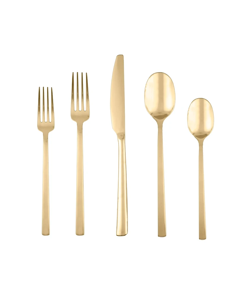 Cambridge Silversmiths Beacon Gold Mirror 20-Piece Flatware Set, Service for 4
