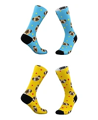 Men's and Women's Pugmoji Socks, Set of 2
