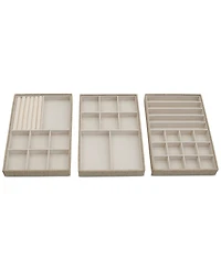 Household Essentials Stackable Jewelry Trays, Set of 3