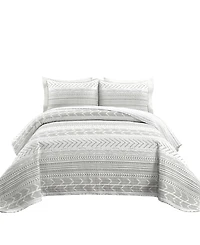 Lush Decor Hygge Geo 3 Piece Quilt Set, King