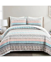 Lush Decor Hygge Geo 3 Piece Quilt Set, King
