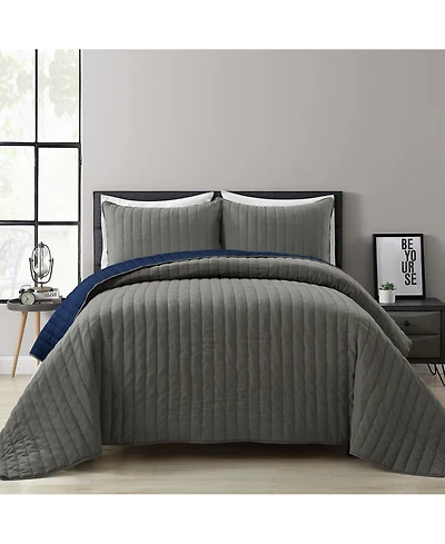 Lush Decor Soft Stripe All Season 3 Piece Quilt Set