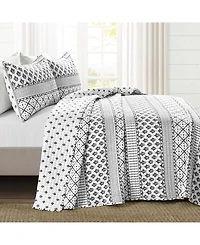 Lush Decor Monique Stripe 3 Piece Quilt Set, King