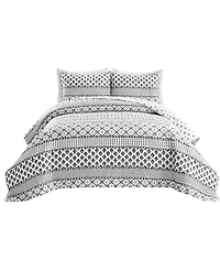 Lush Decor Monique Stripe 3 Piece Quilt Set, Full/Queen