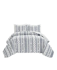 Lush Decor Hygge Stripe 3 Piece Quilt Set, Full/Queen