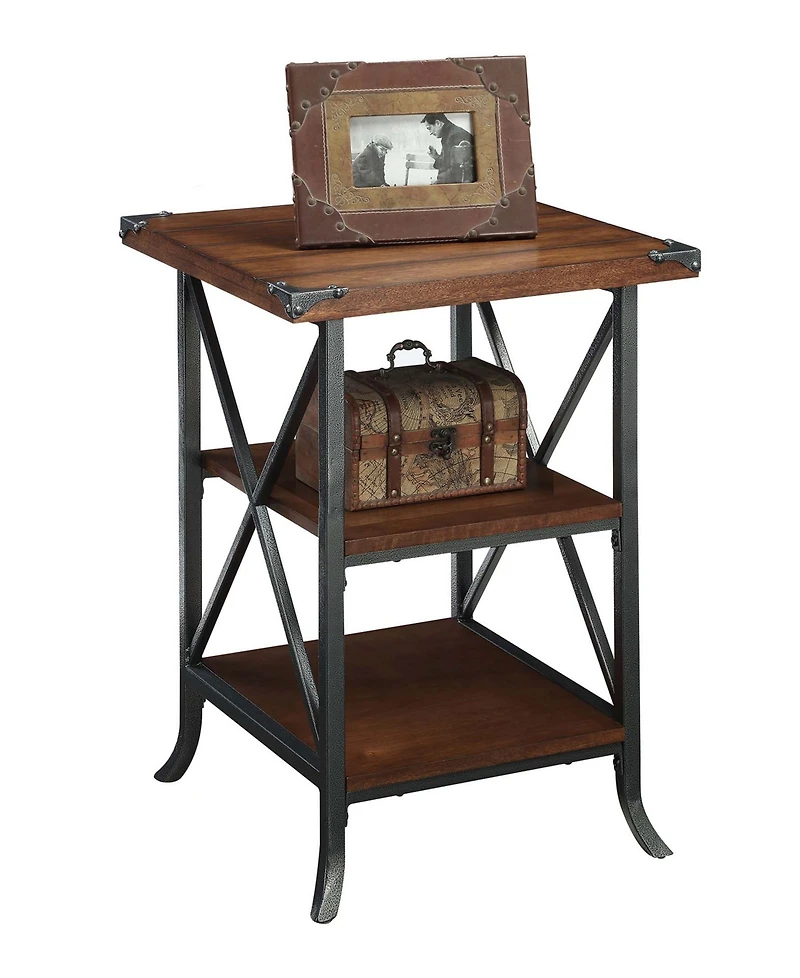 Convenience Concepts Brookline End Table, Charcoal Gray & Slate Frame 17.75 x 26 in.