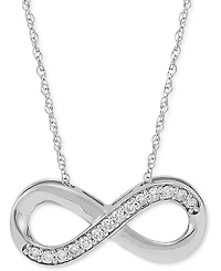 241 Wear It Both Ways Diamond Infinity Pendant Necklace (1/8 ct. t.w.) in 14k White Gold