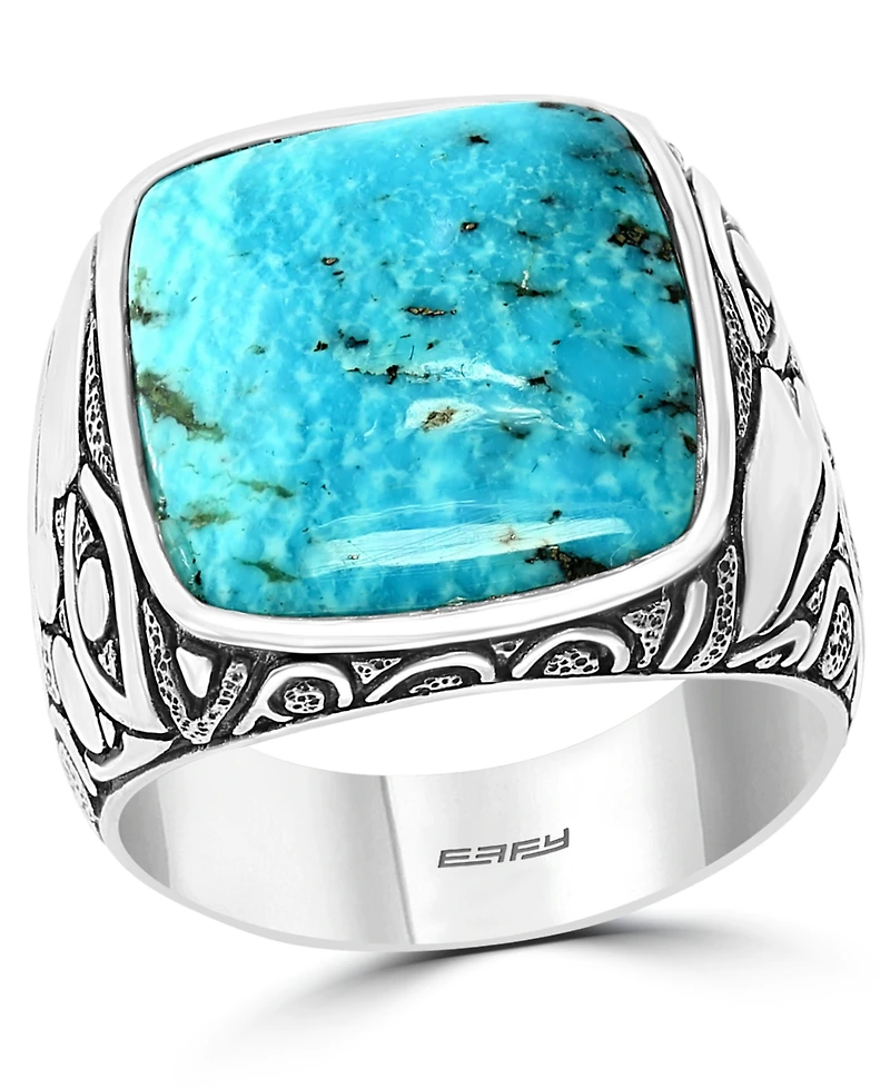 Effy Men's Turquoise Eagle Ring in Sterling Silver