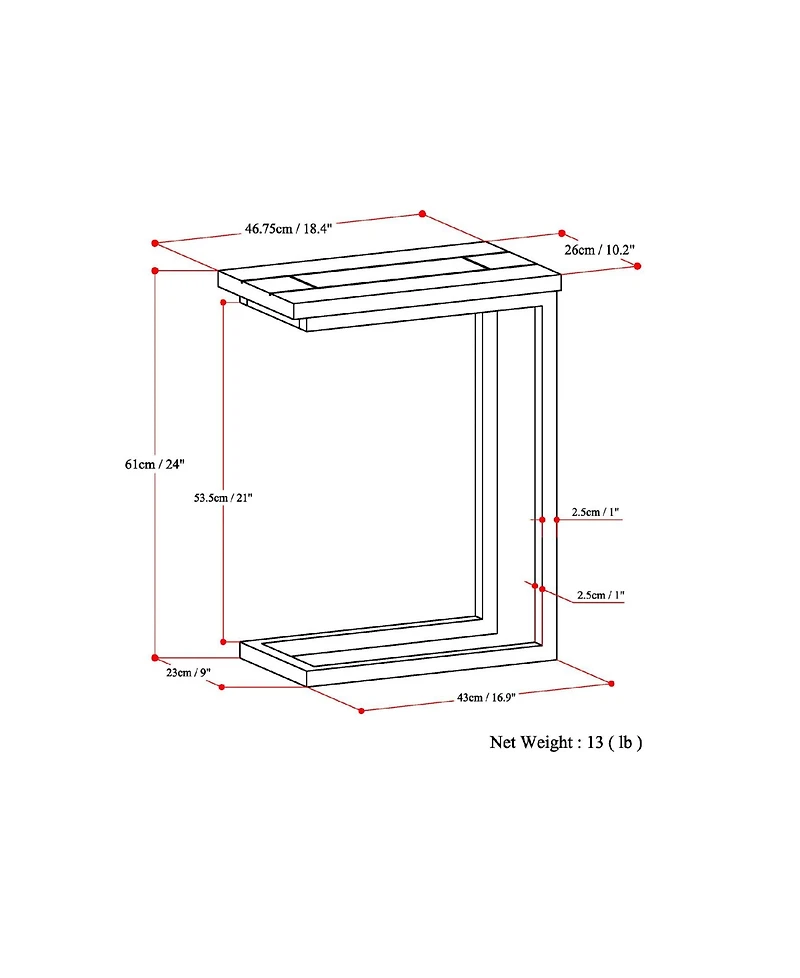 Skyler Solid Mango Wood C Side Table