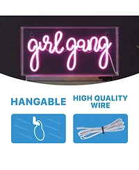 Girl Gang Contemporary Glam Acrylic Box Usb Operated Led Neon Light