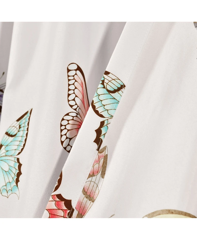 Lush Decor Kids Flutter Butterfly Ruffled Curtain Set, 52" x 63"