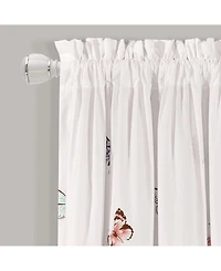 Lush Decor Kids Flutter Butterfly Ruffled Curtain Set, 52" x 63"