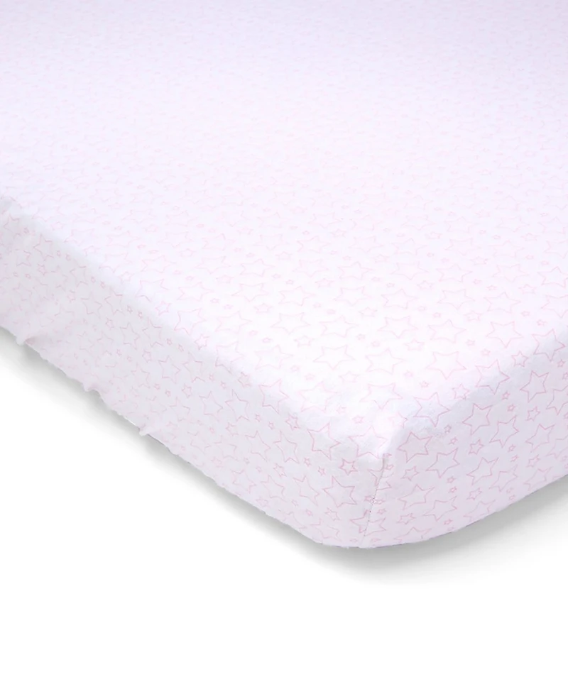 Baby Girls Flannel Star Crib Sheet