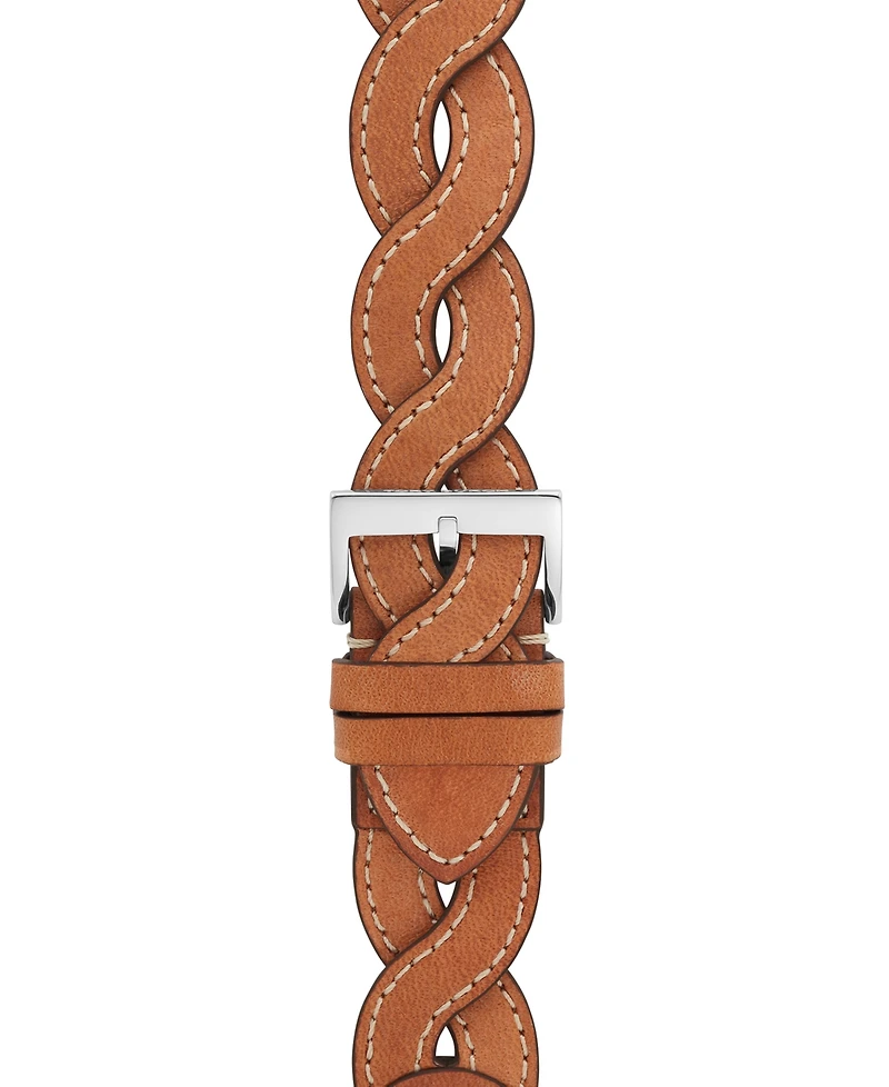Tory Burch Women's Luggage Braided Leather Band for Apple Watch 38mm/40mm