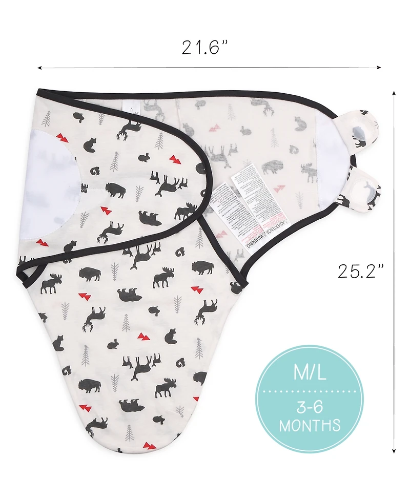 The Peanutshell Newborn Swaddles for Baby Girls, 3 Pack Set, Pink Floral Stars