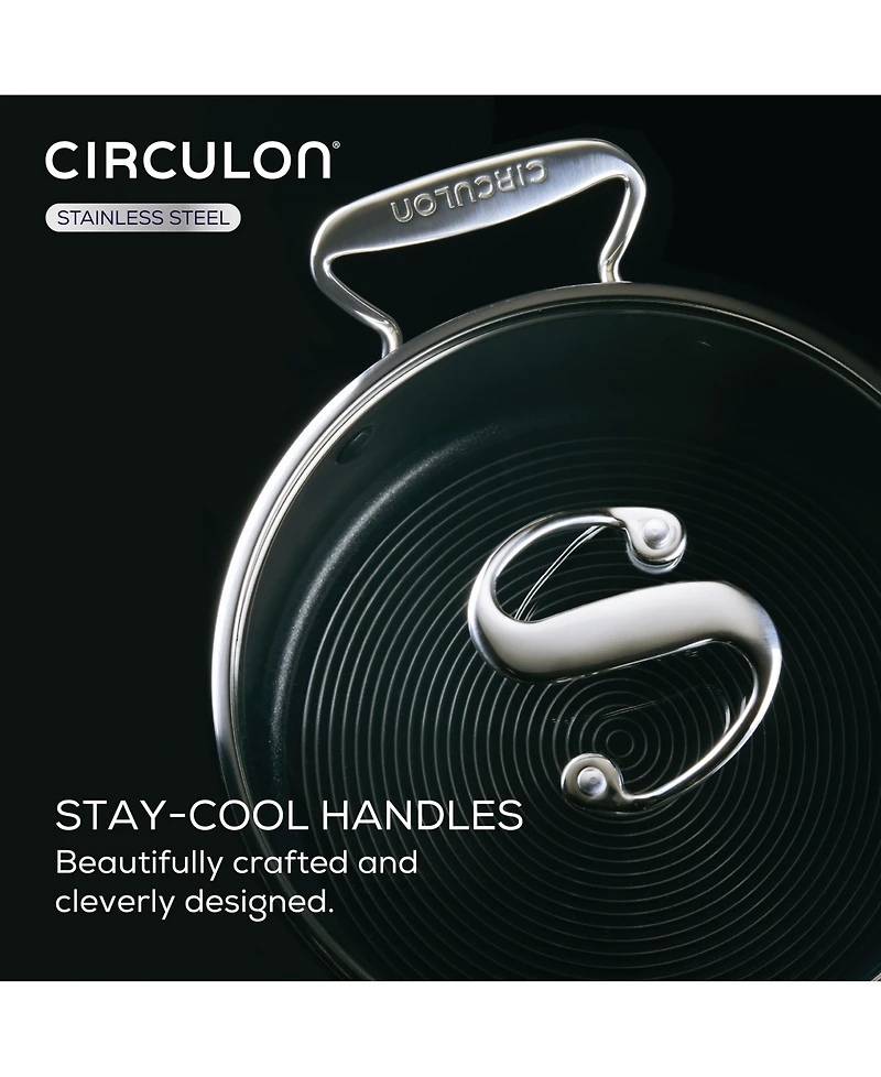Circulon SteelShield S-Series Stainless Steel Nonstick Saucepan with Lid, 4-Quart, Silver