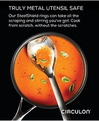 Circulon SteelShield C-Series Tri-Ply Clad Nonstick Saucepan with Lid, 2-Quart, Silver
