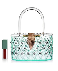 Milanblocks 1950 Retro Style "Spearmint Ice" Crystal Lucite Box Clutch Bag