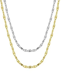 Now This Mirror Link Chains In Gold Or Silver Plate In 18 Or 24