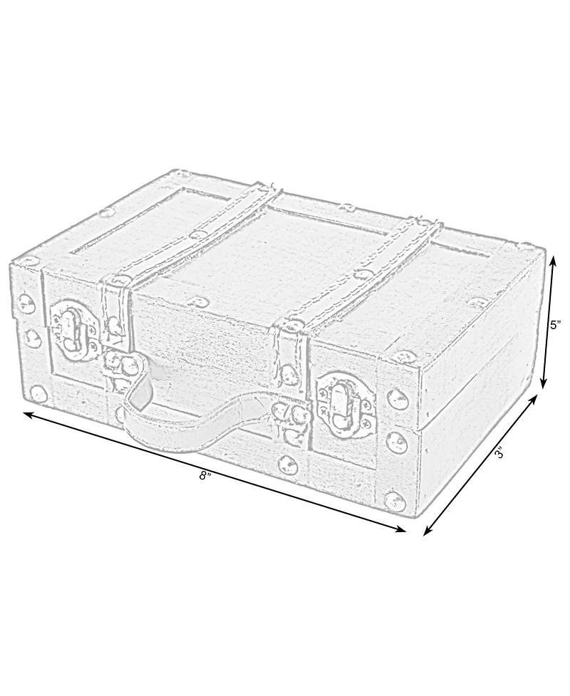 Vintiquewise Old Fashioned Small Suitcase with Straps