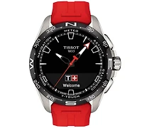 Tissot Men's Swiss T-Touch Connect Solar Red Rubber Strap Smart Watch 48mm