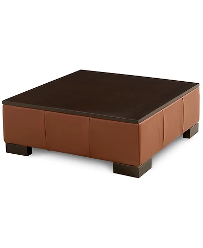 Closeout! Darrium 36" Leather Ottoman, Created for Macy's