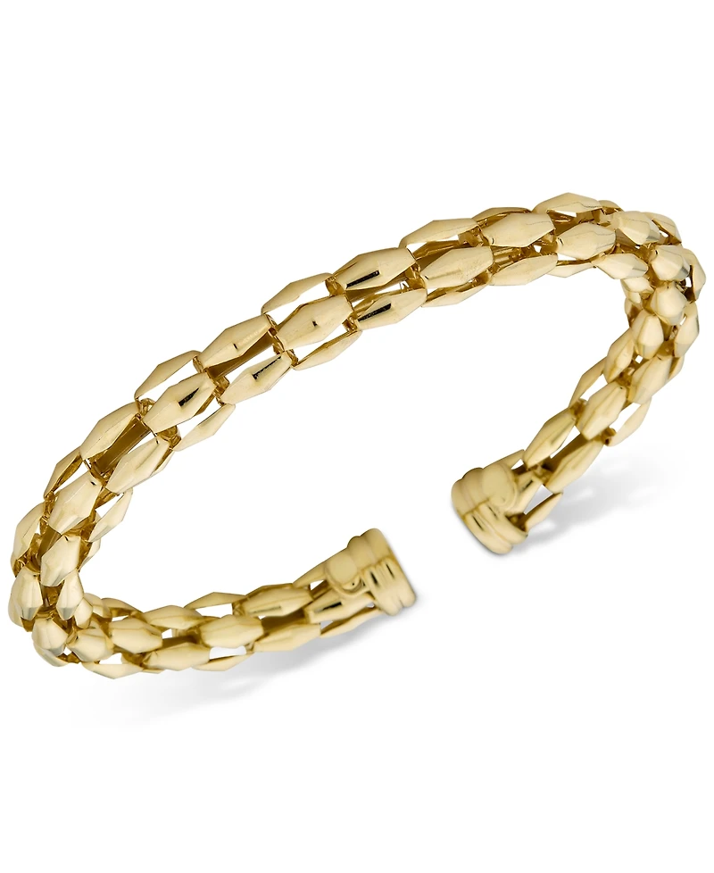 Turbo Link Bangle Bracelet in 14k Gold-Plated Sterling Silver