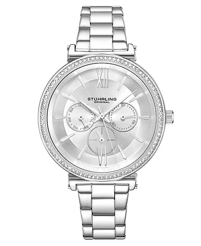 Women's Silver-Tone Link Bracelet Multi-Function Watch 40mm