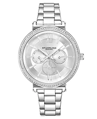 Women's Silver-Tone Link Bracelet Multi-Function Watch 40mm