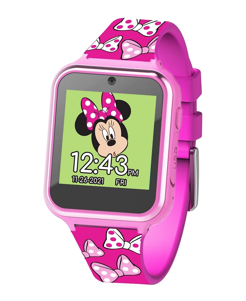 Minnie Mouse Kid's Touch Screen Pink Silicone Strap Smart Watch, 46mm x 41mm