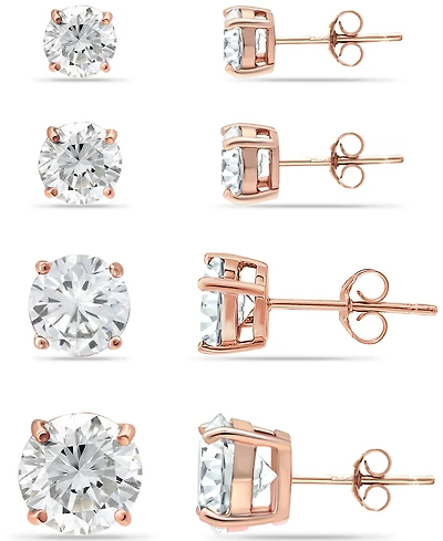 Giani Bernini Cubic Zirconia Stud Set 18k Gold over Sterling Silver