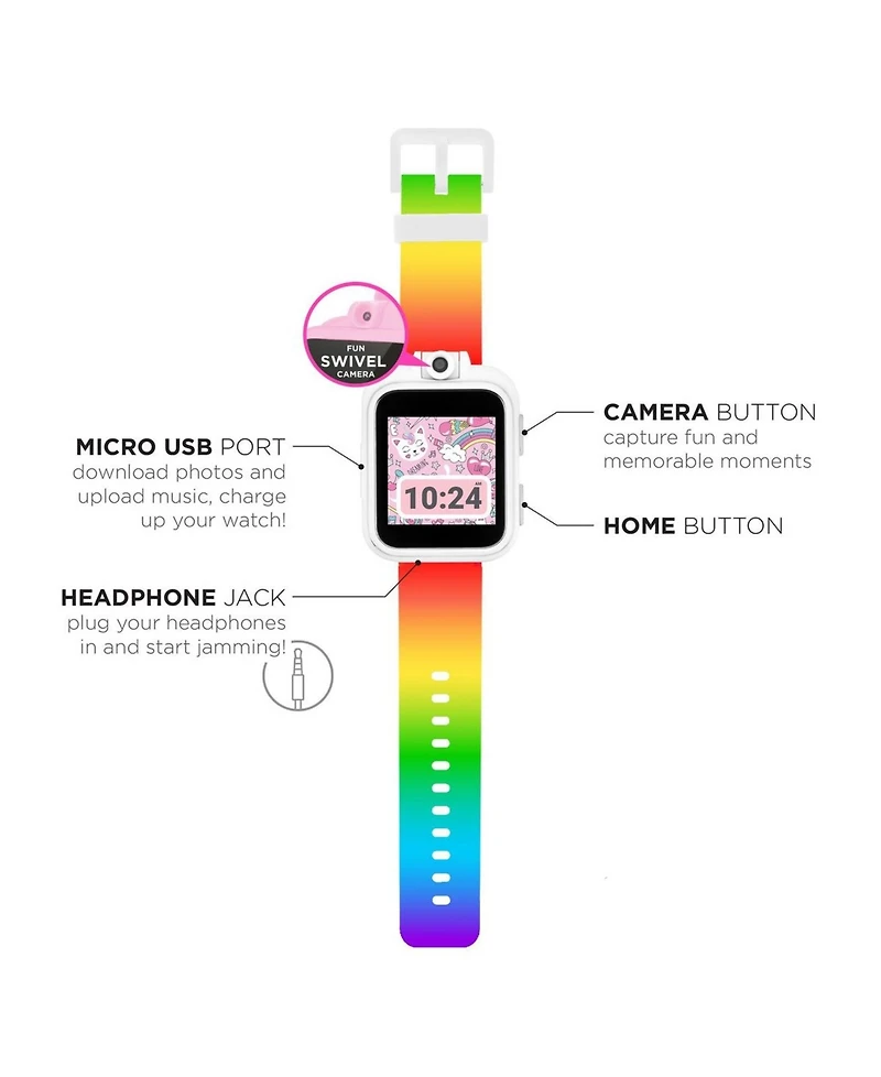 Kid's Playzoom 2 Rainbow Print Tpu Strap Smart Watch 41mm