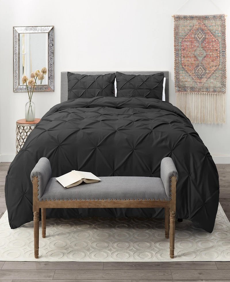 Nestl Pinch Pleat 3-Pc. Duvet Cover Set, Queen