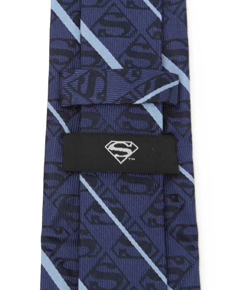 Dc Comics Men's Superman Stripe Pattern Silk Tie