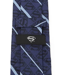 Dc Comics Men's Superman Stripe Pattern Silk Tie
