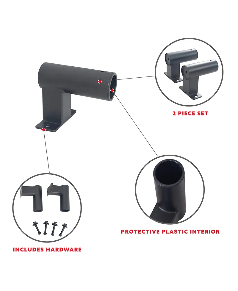 Sunny Health & Fitness Bar Holder Attachment for Power Racks and Cages - Barbell Storage, Impact Resistant Coating, Sf-XFA003