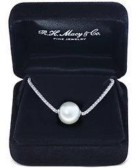 Effy White Cultured Freshwater Pearl Pendant Necklace in Sterling Silver, 16" + 2" extender (Also available in gray)