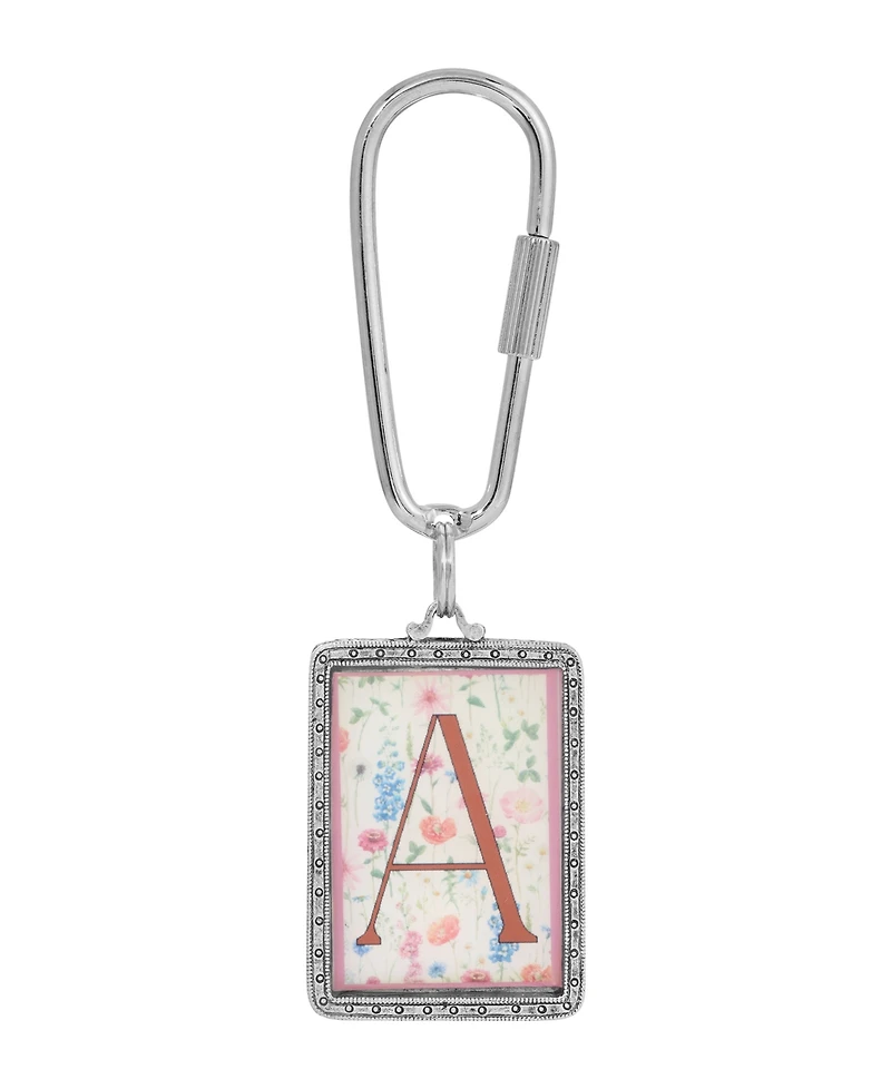2028 Initial A-z Floral Key Fob