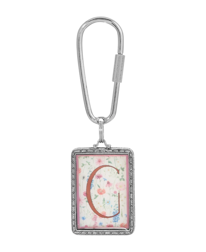 2028 Initial A-z Floral Key Fob