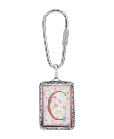 2028 Initial A-z Floral Key Fob