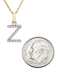 Diamond Initial Pendant Necklace (1/10 ct. t.w.) in 14k Gold, 17" + 1" Extender