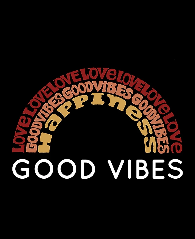 Men's Good Vibes Raglan Baseball Word Art T-shirt