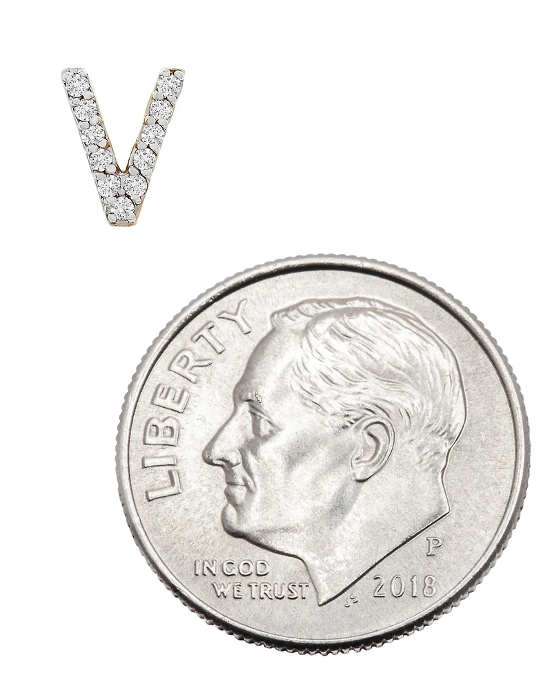 Wrapped Diamond Initial Single Stud Earring (1/20 ct. t.w.) in 14k Gold, Created for Macy's