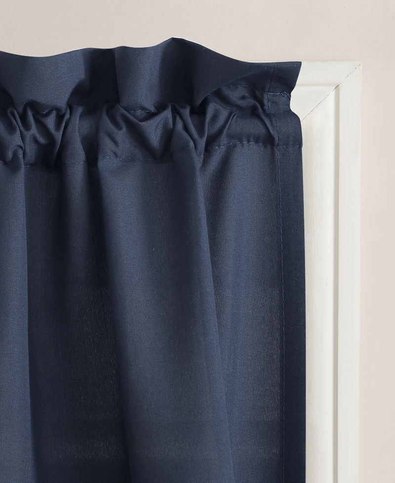 Martine Microfiber Semi-Sheer Rod Pocket Kitchen Curtain Valance Tiers Set