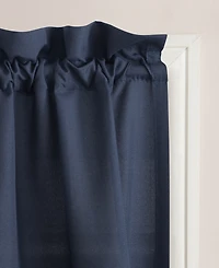 Martine Microfiber Semi-Sheer Rod Pocket Kitchen Curtain Valance Tiers Set