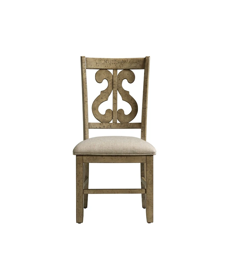 Picket House Furnishings Stanford Wooden Swirl Back Side Chair Set