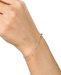 Diamond Bezel Multi-Layer Chain Bracelet (1/10 ct. t.w.) in Sterling Silver, 14k Gold-Plated Sterling Silver or 14k Rose Gold-Plated Sterling Silver