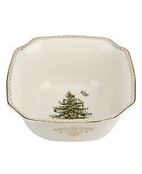 Christmas Tree Gold Square Bowl