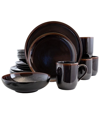 Elama Midnight Beach 16 Pc. Dinnerware Set, Service for 4